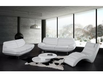 BO-3979 Modern White Leather Sofa Set