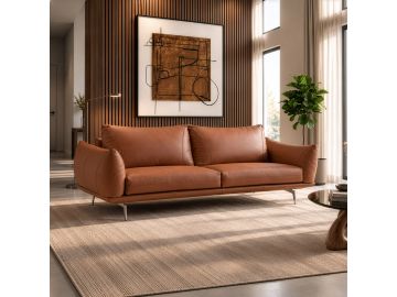 Saint Tropez - Modern Italian Cognac Leather Sofa