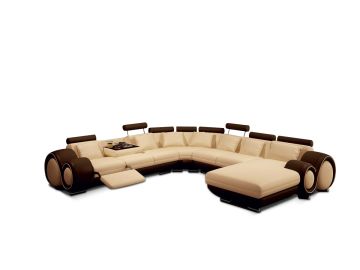 4084 Contemporary Leather Sectional Sofa 