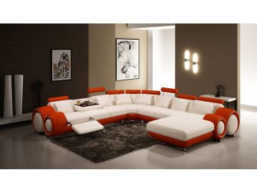 4084 Contemporary Leather Sectional Sofa 