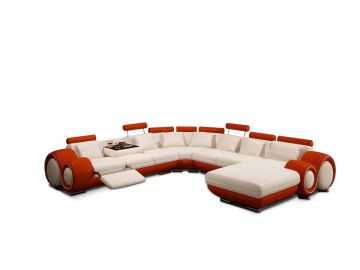4084 Contemporary Leather Sectional Sofa 