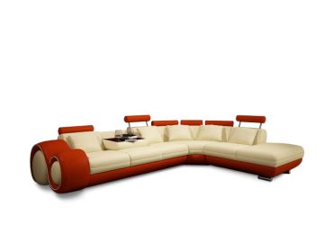 4086 Modern Leather Sectional Sofa 