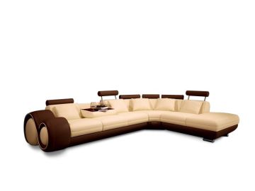 4086 Modern Leather Sectional Sofa 
