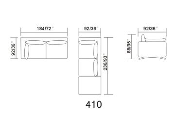 410 Modern White Leather Sectional Sofa 