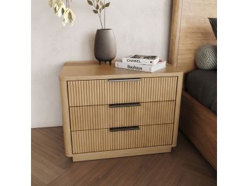 Santa Monica - Modern Natural Oak 3 Drawer Nightstand