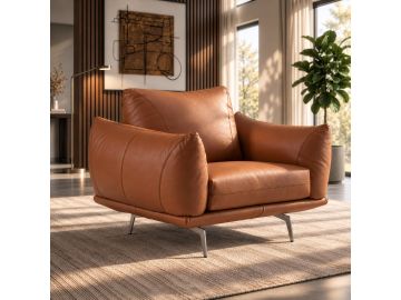 Saint Tropez - Modern Italian Cognac Leather Accent Chair