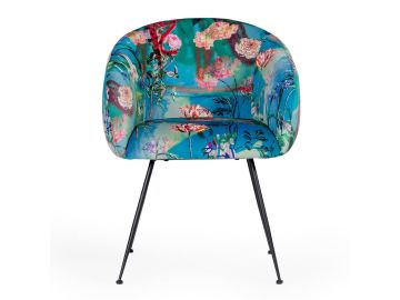 Roxann - Contemporary Floral Velvet Dining Chair