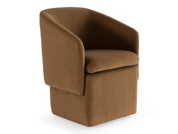 Tassell - Modern Fabric Dining Chair w/ Castor Wheels
