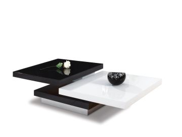 4G038B Modern Black and White Coffee Table