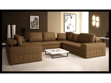 Contemporary Leather Sectional Sofa 5024