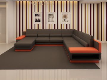 5098 Modern Bonded Leather Sectional Sofa