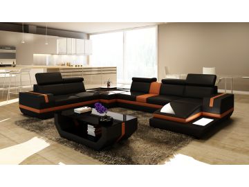 5099 Modern Bonded Leather Sectional Sofa