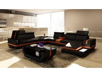 5099 Modern Bonded Leather Sectional Sofa
