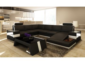 5100 Modern Bonded Leather Sectional Sofa