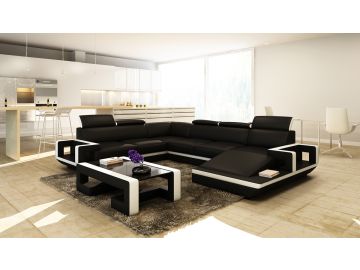 5102 Modern Bonded Leather Sectional Sofa