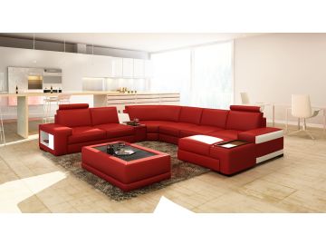 5103 Modern Bonded Leather Sectional Sofa w/ Audio System