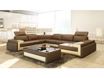 5104 Modern Bonded Leather Sectional Sofa