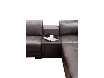 Dunkirk Modern Brown Leather Sectional Sofa