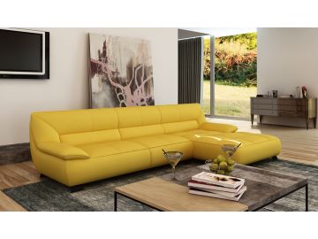 5121B Modern Yellow Italian Leather Sectional Sofa