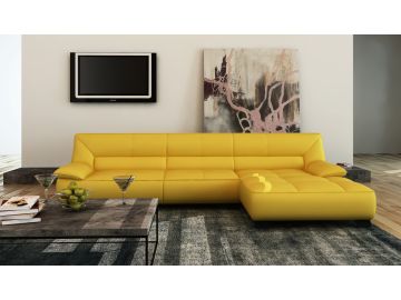 5121B Modern Yellow Italian Leather Sectional Sofa