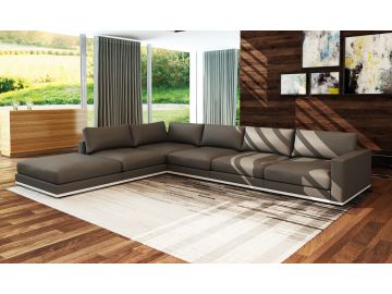 5128 Modern Grey & White Bonded Leather Sectional Sofa