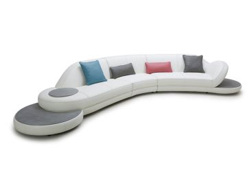 Jesse Modern White Leather Sectional Sofa