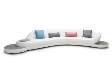 Jesse Modern White Leather Sectional Sofa