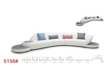Jesse White & Grey Leather Sectional Sofa