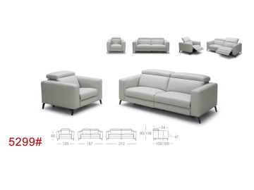 Roslyn Modern White Leather Sofa Set w/ Recliners
