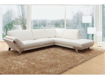 Lidia - Modern White Italian Leather Sectional Sofa