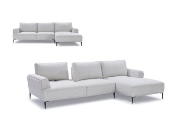 Hero Modern Grey Fabric Sectional Sofa w/ Right Facing Chaise