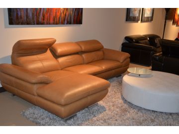 575 Modern Camel Italian Leather Sectional Sofa