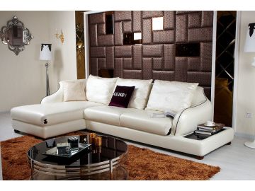 K8364 Modern White Cow Accented Sectional Sofa Set