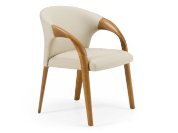 Wynetta Mid-Century Modern Vegan Leather Dining Chair