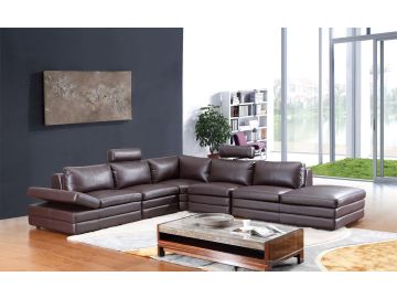 614 Modern Brown Sectional Sofa
