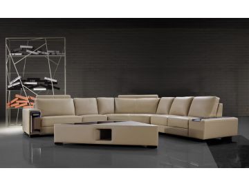 Tera Beige Sectional Sofa with Coffee Table