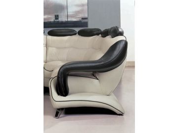 7066 Modern Leather Sectional w/ Ottoman