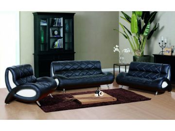 7075B Modern Beige Leather Sofa Set