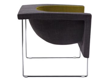 Modrest Tulane Mid-Century Grey & Green Accent Chair