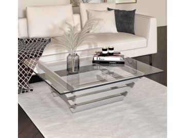 Upton Modern Square Glass Coffee Table