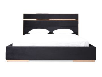 Cartier Modern Black Velvet & Rosegold Bed