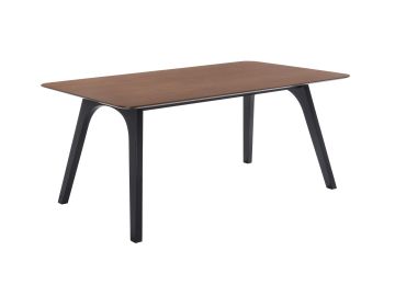 Modrest Laken Mid-Century Walnut & Black Dining Table