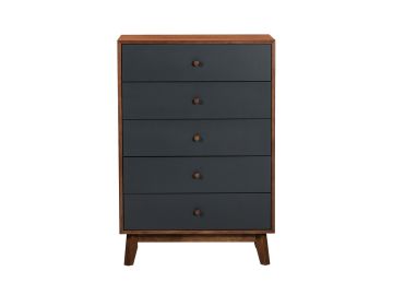 Dali Mid-Century Grey & Walnut Chest