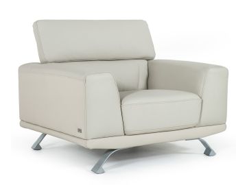 Brustle Modern Light Grey Eco-Leather Lounge Chair