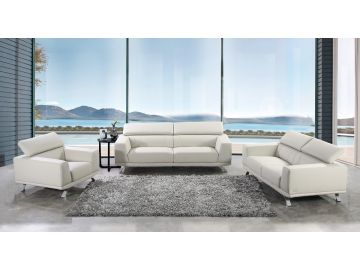 Brustle Modern Light Grey Eco-Leather Lounge Chair