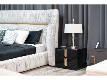 Token Modern Black & Gold Nightstand
