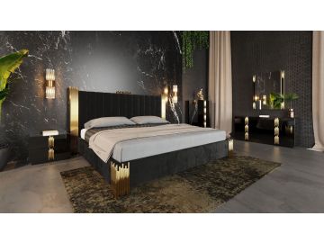 Token Modern Black & Gold Bedroom Set