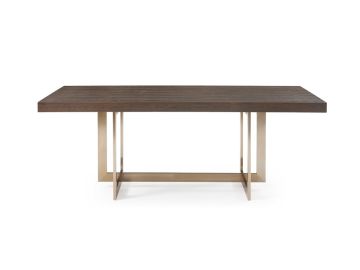 Pike Modern Brown Ash & Brass Dining Table