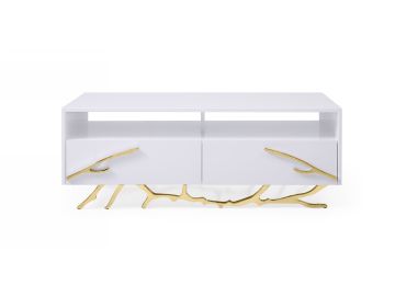 Legend - Modern White & Gold Coffee Table
