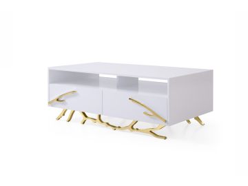 Legend - Modern White & Gold Coffee Table